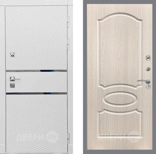 Входная металлическая Дверь Рекс (REX) 15 Силк Сноу FL-128 Беленый дуб в Электрогорске