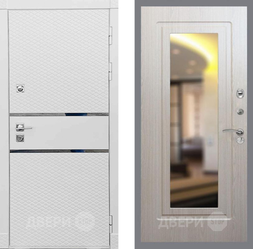 Входная металлическая Дверь Рекс (REX) 15 Силк Сноу FLZ-120 Беленый дуб в Электрогорске