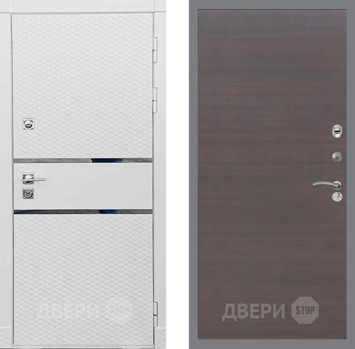 Входная металлическая Дверь Рекс (REX) 15 Силк Сноу GL венге поперечный в Электрогорске