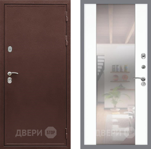 Входная металлическая Дверь Рекс (REX) 5А СБ-16 Зеркало Силк Сноу в Электрогорске