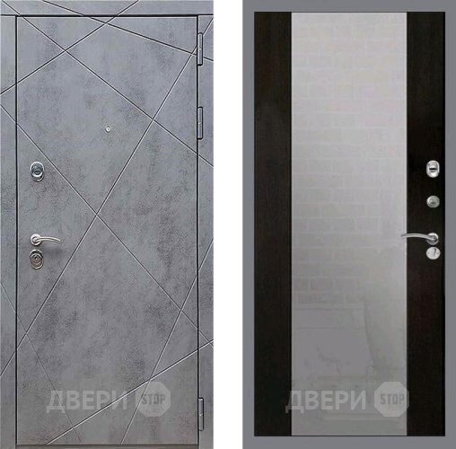 Входная металлическая Дверь Рекс (REX) 13 Бетон Темный СБ-16 Зеркало Венге в Электрогорске