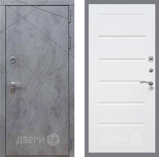Входная металлическая Дверь Рекс (REX) 13 Бетон Темный Сити Белый ясень в Электрогорске