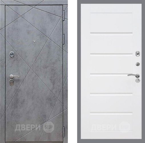 Дверь Рекс (REX) 13 Бетон Темный Сити Белый ясень в Электрогорске