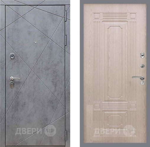 Входная металлическая Дверь Рекс (REX) 13 Бетон Темный FL-2 Беленый дуб в Электрогорске