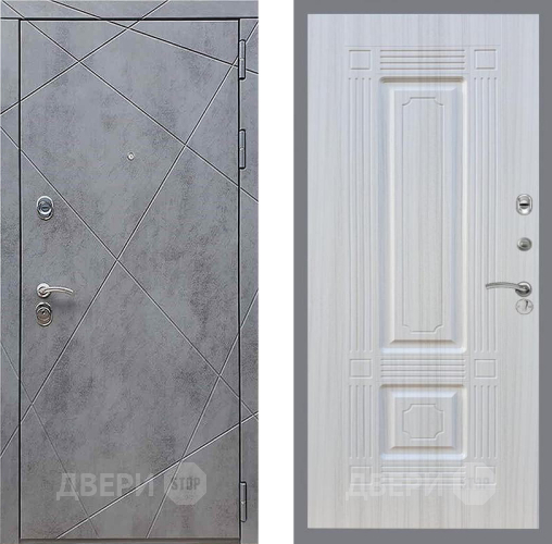 Входная металлическая Дверь Рекс (REX) 13 Бетон Темный FL-2 Сандал белый в Электрогорске