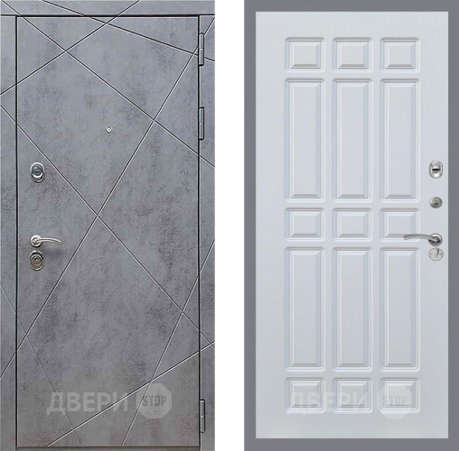 Входная металлическая Дверь Рекс (REX) 13 Бетон Темный FL-33 Белый ясень в Электрогорске