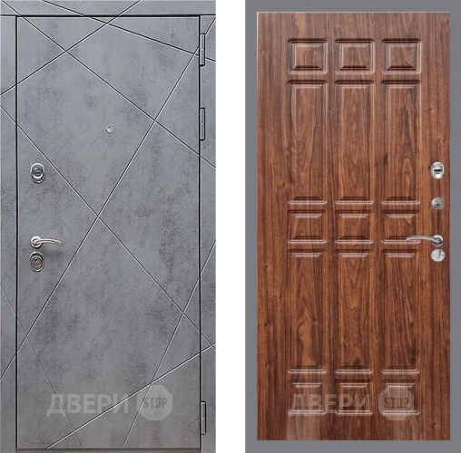 Дверь Рекс (REX) 13 Бетон Темный FL-33 орех тисненый в Электрогорске