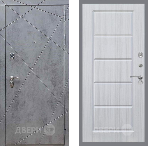 Входная металлическая Дверь Рекс (REX) 13 Бетон Темный FL-39 Сандал белый в Электрогорске