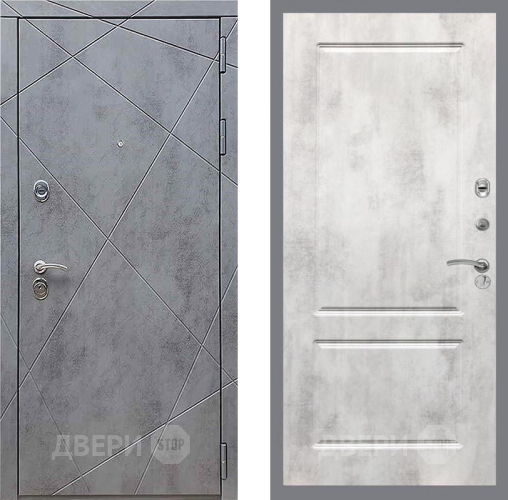 Входная металлическая Дверь Рекс (REX) 13 Бетон Темный FL-117 Бетон светлый в Электрогорске