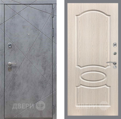 Входная металлическая Дверь Рекс (REX) 13 Бетон Темный FL-128 Беленый дуб в Электрогорске