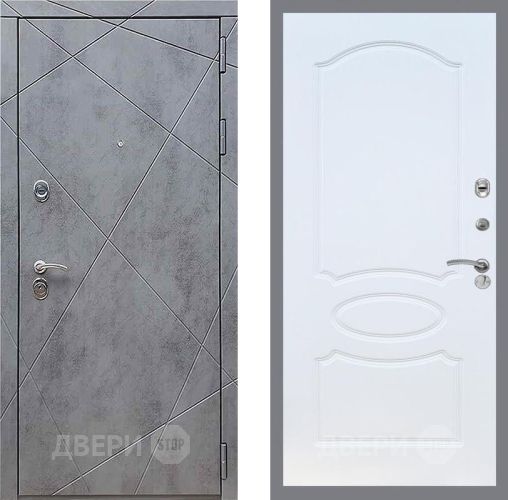 Дверь Рекс (REX) 13 Бетон Темный FL-128 Белый ясень в Электрогорске