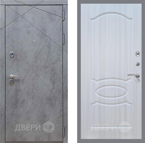 Входная металлическая Дверь Рекс (REX) 13 Бетон Темный FL-128 Сандал белый в Электрогорске