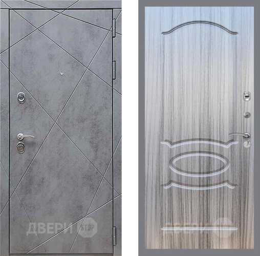 Входная металлическая Дверь Рекс (REX) 13 Бетон Темный FL-128 Сандал грей в Электрогорске