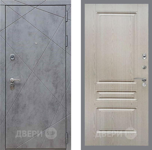 Входная металлическая Дверь Рекс (REX) 13 Бетон Темный FL-243 Беленый дуб в Электрогорске