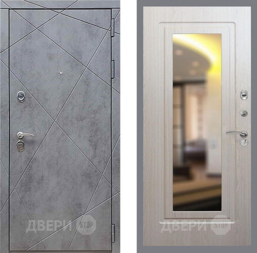 Входная металлическая Дверь Рекс (REX) 13 Бетон Темный FLZ-120 Беленый дуб в Электрогорске