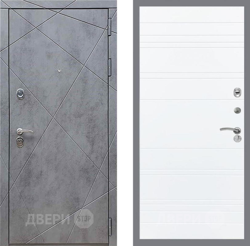 Входная металлическая Дверь Рекс (REX) 13 Бетон Темный Line Силк Сноу в Электрогорске