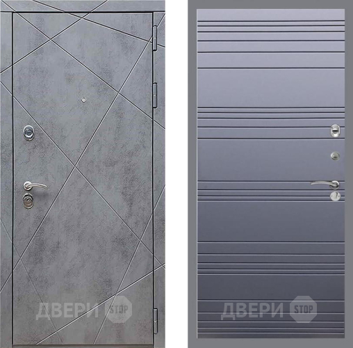 Входная металлическая Дверь Рекс (REX) 13 Бетон Темный Line Силк титан в Электрогорске