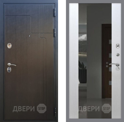 Дверь Рекс (REX) Премиум-246 СБ-16 Зеркало Белый ясень в Электрогорске