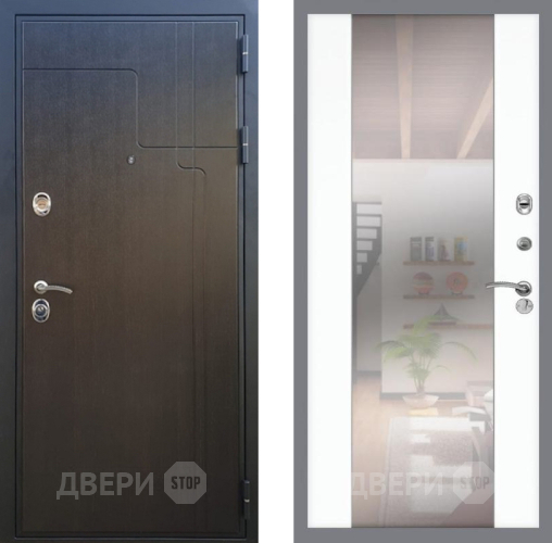 Входная металлическая Дверь Рекс (REX) Премиум-246 СБ-16 Зеркало Силк Сноу в Электрогорске