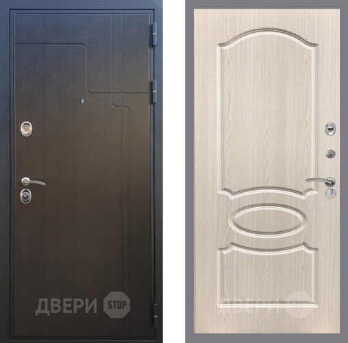 Входная металлическая Дверь Рекс (REX) Премиум-246 FL-128 Беленый дуб в Электрогорске