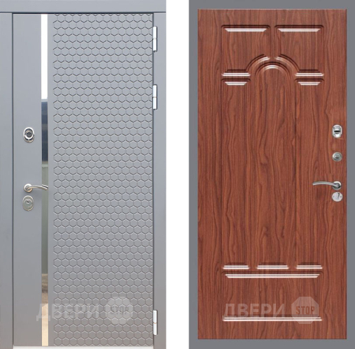 Входная металлическая Дверь Рекс (REX) 24 FL-58 орех тисненый в Электрогорске