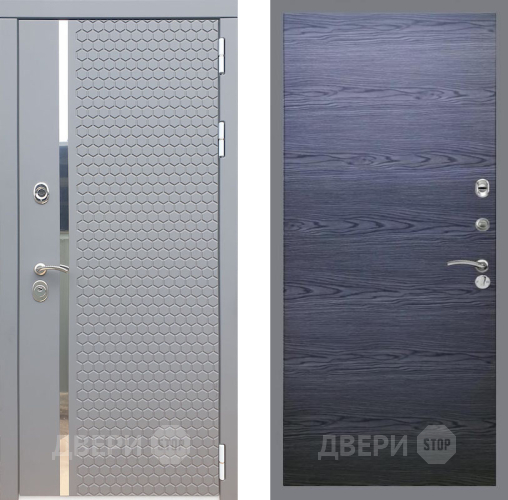 Входная металлическая Дверь Рекс (REX) 24 GL Дуб тангенальный черный в Электрогорске