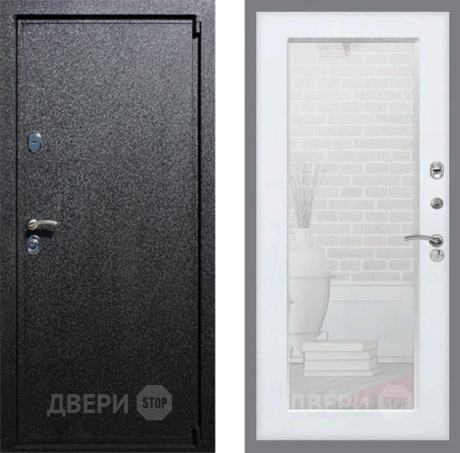 Входная металлическая Дверь Рекс (REX) 3 Зеркало Пастораль Белый ясень в Электрогорске
