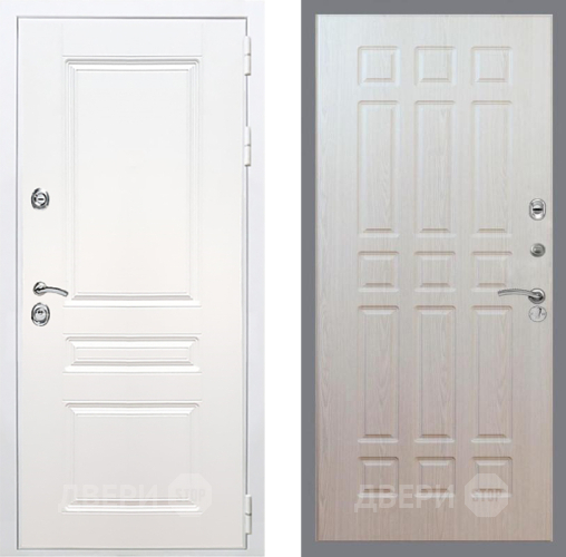 Входная металлическая Дверь Рекс (REX) Премиум-н Силк Сноу FL-33 Беленый дуб в Электрогорске