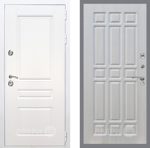 Входная металлическая Дверь Рекс (REX) Премиум-н Силк Сноу FL-33 Лиственница беж в Электрогорске