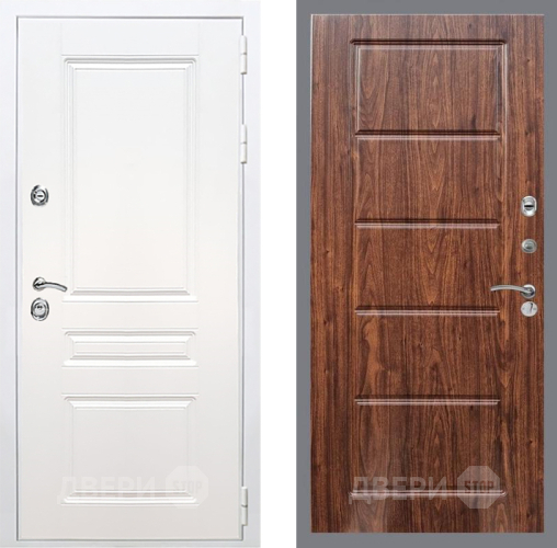 Входная металлическая Дверь Рекс (REX) Премиум-н Силк Сноу FL-39 орех тисненый в Электрогорске