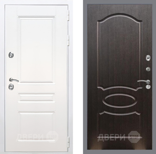 Входная металлическая Дверь Рекс (REX) Премиум-н Силк Сноу FL-128 Венге светлый в Электрогорске