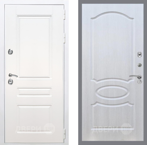 Входная металлическая Дверь Рекс (REX) Премиум-н Силк Сноу FL-128 Лиственница беж в Электрогорске