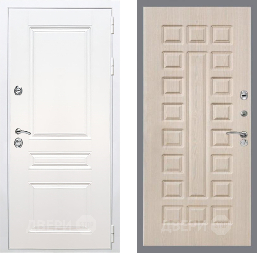 Входная металлическая Дверь Рекс (REX) Премиум-н Силк Сноу FL-183 Беленый дуб в Электрогорске