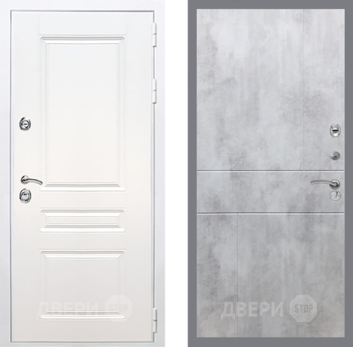 Входная металлическая Дверь Рекс (REX) Премиум-н Силк Сноу FL-290 Бетон светлый в Электрогорске