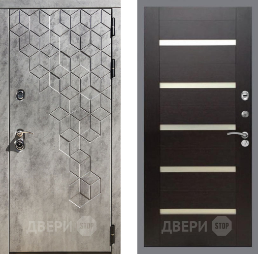 Входная металлическая Дверь Рекс (REX) 23 СБ-14 стекло белое венге поперечный в Электрогорске