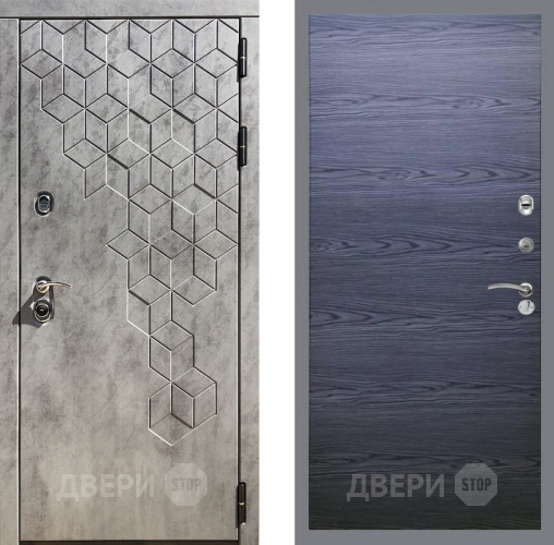 Входная металлическая Дверь Рекс (REX) 23 GL Дуб тангенальный черный в Электрогорске