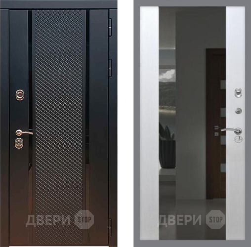 Входная металлическая Дверь Рекс (REX) 25 СБ-16 Зеркало Белый ясень в Электрогорске