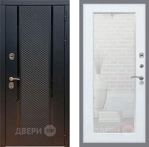 Входная металлическая Дверь Рекс (REX) 25 Зеркало Пастораль Белый ясень в Электрогорске