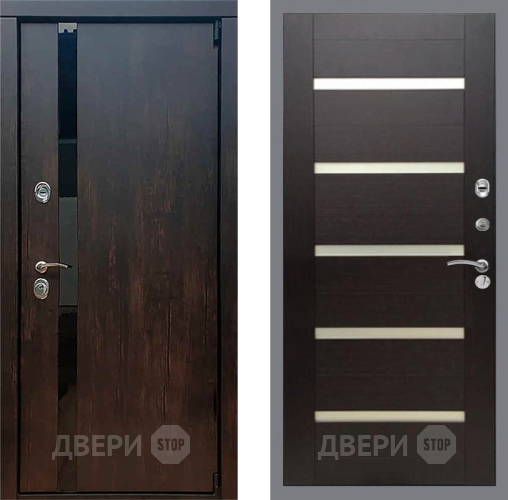 Входная металлическая Дверь Рекс (REX) 26 СБ-14 стекло белое венге поперечный в Электрогорске