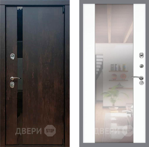 Входная металлическая Дверь Рекс (REX) 26 СБ-16 Зеркало Силк Сноу в Электрогорске
