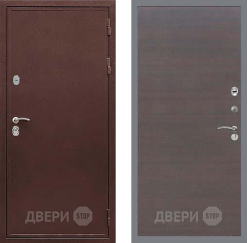 Входная металлическая Дверь Рекс (REX) 5 металл 3 мм GL венге поперечный в Электрогорске