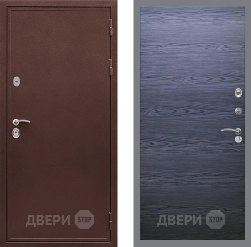 Дверь Рекс (REX) 5 металл 3 мм GL Дуб тангенальный черный в Электрогорске