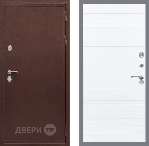 Входная металлическая Дверь Рекс (REX) 5 металл 3 мм Line Силк Сноу в Электрогорске