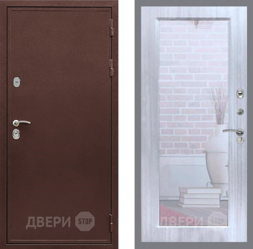 Дверь Рекс (REX) 5 металл 3 мм Зеркало Пастораль Сандал белый в Электрогорске