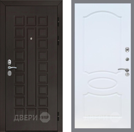Входная металлическая Дверь Рекс (REX) Сенатор Cisa FL-128 Белый ясень в Электрогорске