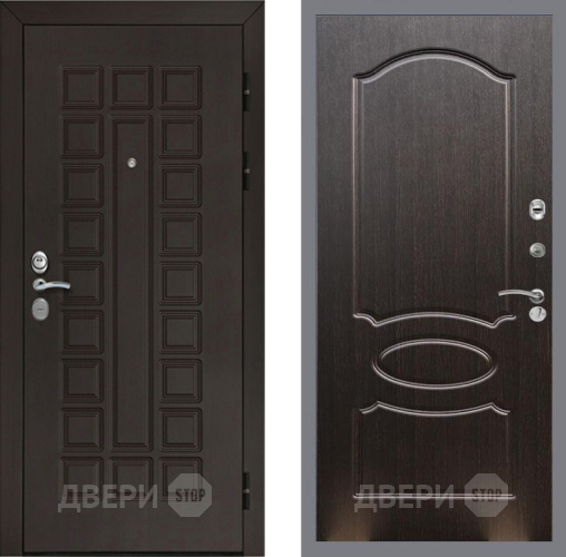 Входная металлическая Дверь Рекс (REX) Сенатор Cisa FL-128 Венге светлый в Электрогорске