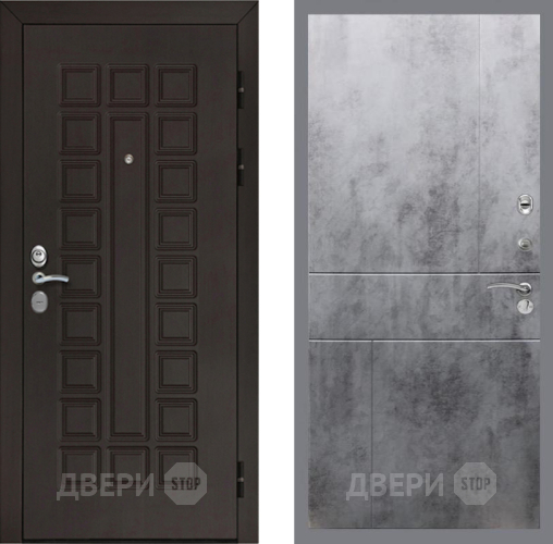 Входная металлическая Дверь Рекс (REX) Сенатор Cisa FL-290 Бетон темный в Электрогорске