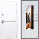 Входная металлическая Дверь Стоп Лайн Вайт ЗкркалоФЛ-147 Ясень белый в Электрогорске