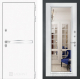 Дверь Лабиринт (LABIRINT) Лайн White Зеркало Фацет с багетом Белый софт в Электрогорске