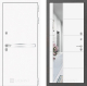 Входная металлическая Дверь Лабиринт (LABIRINT) Лайн White Зеркало 19 Белый софт в Электрогорске